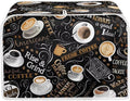 Cafe Coffee Print Toaster Cover 2 Slice Waterproof Appliance Cover with Handle Loop Kitchen Bread Baker Toaster Covers for Small Appliance