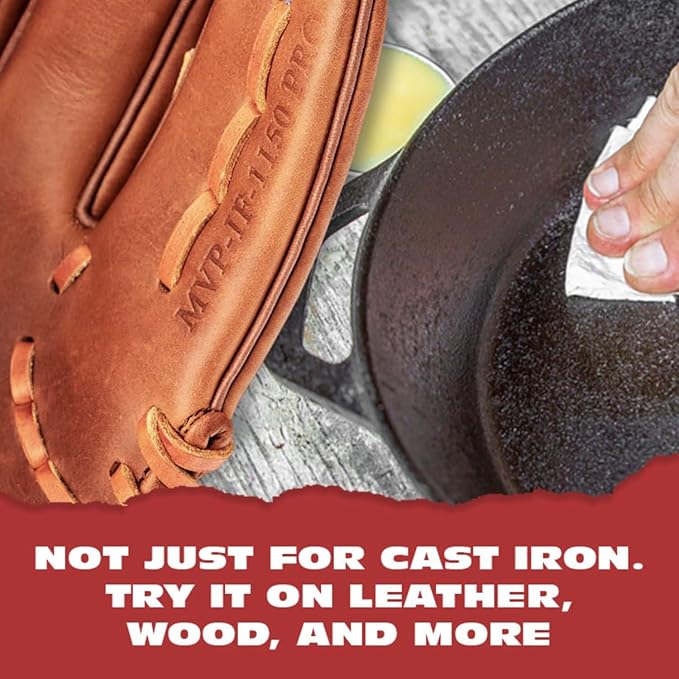 Knapp Made Cast Iron Seasoning Wax and Carbon Steel Seasoning Wax - 2 Oz Unique Blend of Natural Oils and Beeswax - Restore Cast Iron, Steel, Cutting Board, Kitchenware (3 Pack)