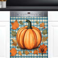 Dishwasher Magnet Cover Fall Pumpkin Vintage Plaid Front Dishwasher Cover Decoration Reusable Magnetic Door Cover Panel Decal Home Appliances Stickers Kitchen Refrigerator Fridge 23"x26"