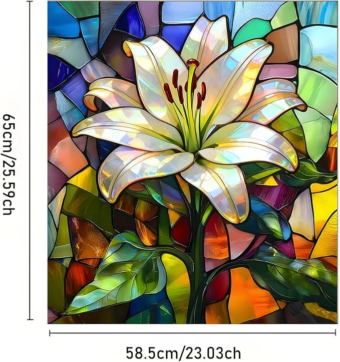 Dishwasher Magnet Cover, Creative Patterns Sticker, Dishwasher Magnetic Decoration, Refrigerator Protection Decoration, Lily, Kitchen Art Decoration 23x25.5 inches