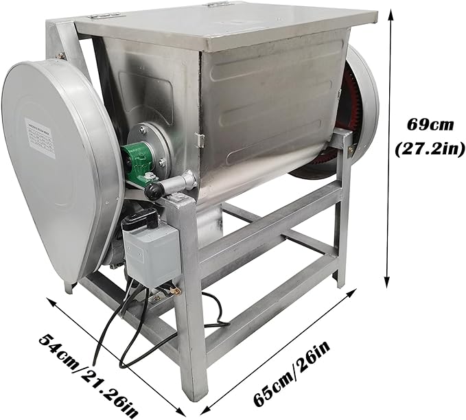 Commercial Dough Mixer, Electric Dough Mixing Machine,304 Stainless Steel Pizza Flour Dough Stand Mixer, Heavy Duty Flour Blender 1500W 30QT/15KG Kneading Capacity