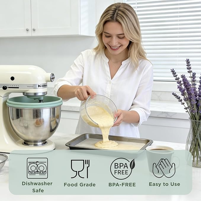 3 Pack Muticolor Silicone Liners with Lids for KitchenAid Tilt-Head 4.5 Qt Mixers, Kitchen Helper Silicone Liners for Baking and Cooking, Mixer Parts & Accessories, Not for Bowl-Lift Models