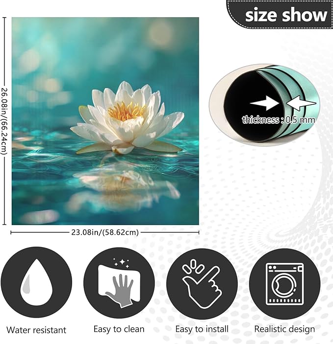 Flowers Teal Dishwasher Magnet Cover for Front Panel Magnetic Dishwasher Cover Decorative Refrigerator Magnet Covers Fridge Panel Decal for Kitchen Decor, 23" x 26"