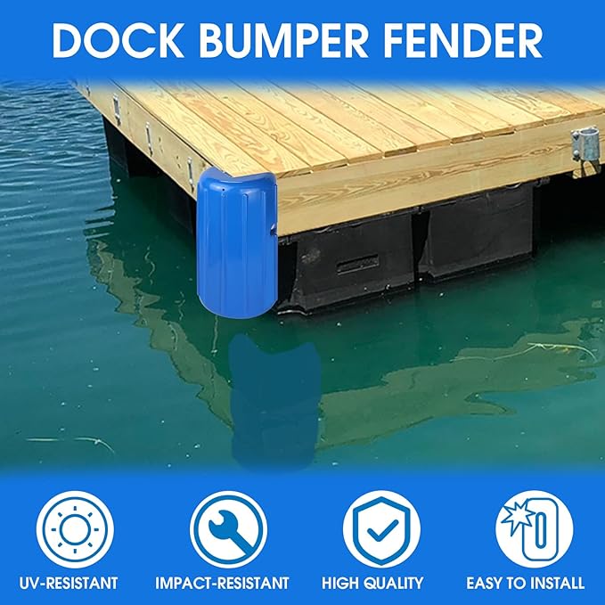 Dock Bumpers Dock Corner Bumper Fender Marine Boat Dock Bumpers for Edge Corner,Inflatable Dock Protection,Soft UV-Resistant Marine-Grade Vinyl,Stainless Steel Mounting Hardware Included,8"x16"