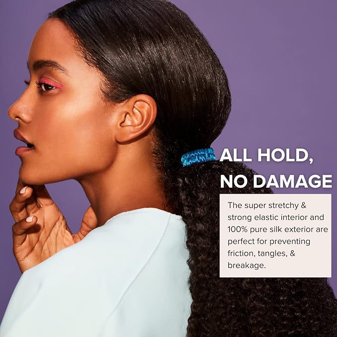 SILKE Hair Ties - Frida | Luxurious Silk Scrunchies (6 Pack) for Hair | No-Damage Silk Hair Ties for All Hair Types & Styles