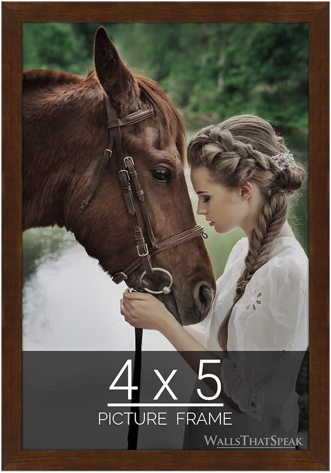 wallsthatspeak 4x5 Mocha Walnut Picture Frame for Puzzles Posters Photos or Artwork