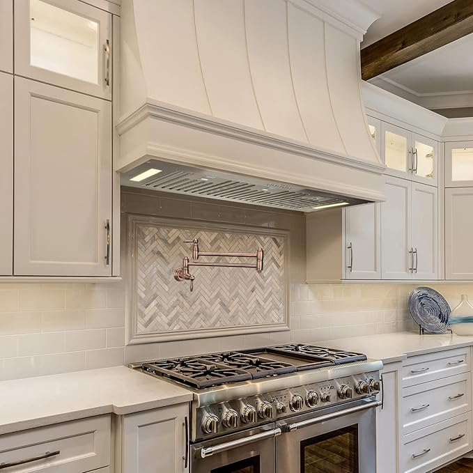 Range Hood Insert/Built-in 36 inch,Ultra Quiet Powerful Vent Hood with LED Lights, 3 Speeds 600 CFM, Stainless Steel - Akicon