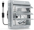 10 Inch Shutter Exhaust Fan, Wall Mount Attic Fan with Power Cord for Greenhouses, Sheds, Garages, Chicken Coops, Barns Ventilation, 820 CFM
