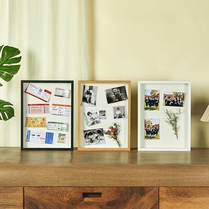 12x16 Shadow Box Display Case Picture Frame with Soft Linen Back, Large Deep White Shadow Box 12x16 for Flowers Medal Display Case Jersey pet Graduation Memorabilia Baby Ltems Crafts Photos