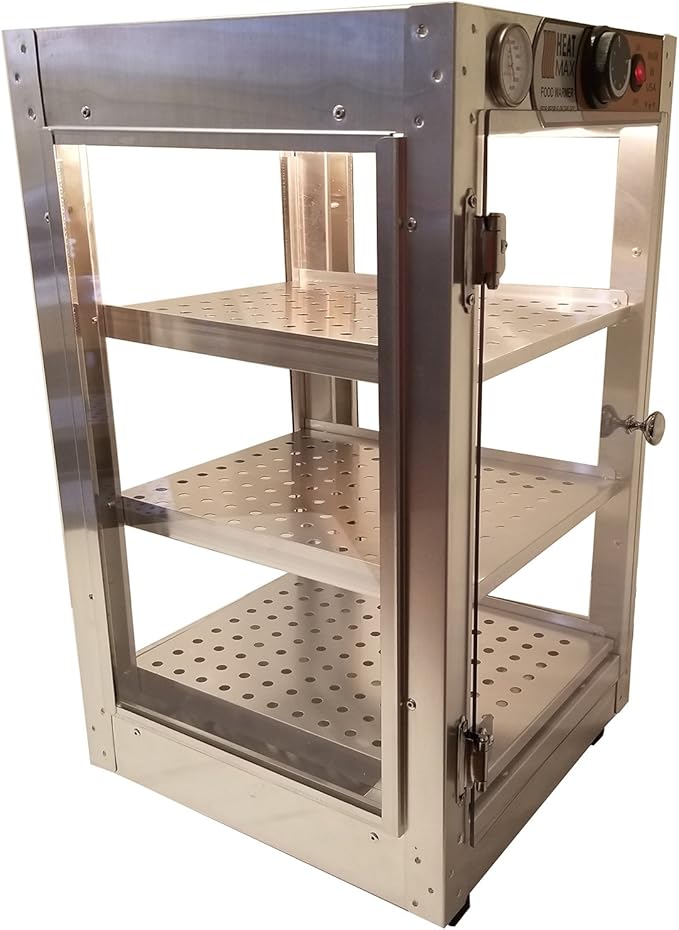 HeatMax 14x14x24 Commercial Food Warmer, Pizza, Pastry, Patty, Empanada, Hot Food, Concession, Catering, Convenience Store, Display Case - Made in USA with Service and Support