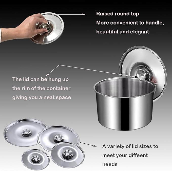 2Pcs Stainless Steel Pot Cover 7.9Inch Pan Lid Universal Lid Pots Pans Cookware Lid Replacement Accessories for Skillets Frying Pans, 20cm