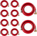 10 Pack Foskan 6FT Red PVC Dishwasher Hose With 3/8" Comp x 3/8" MIP Brass 90 Degree Elbow,Flexible Water Line Connector for Standard Dishwashers （6FT）