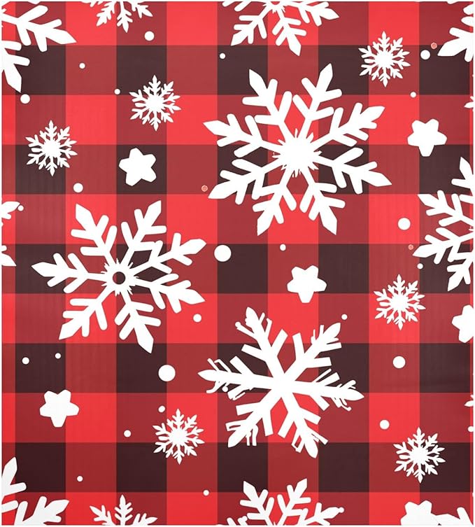Christmas Snowflakes Checkered Plaid Dishwasher Magnet Cover Sticker Magnetic Refrigerator Panel Front Door Fridge Microwave Decal Decorative