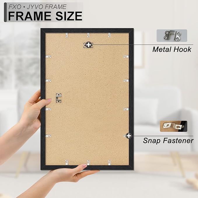 Engineered Wood 17x24 Picture Frame Set of 3, Black Frame for 17 x 24 Inch Picture Poster Photo, Light Weight 17 by 24 Frame with Wood-grain for Wall - 3 Pack/Black/17 x24
