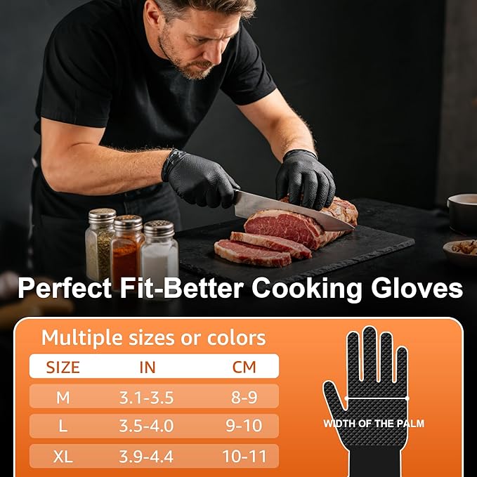HEAVY DUTY 10 Mil Nitrile Gloves Disposable Rubber Cooking Gloves Industrial Raised Diamond Texture,Latex Free 1000PCs