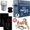 SteamSpa Executive 9 KW QuickStart ACU-Steam Bath Generator Package with Built-in Auto Drain and Install Kit in Matte Black | Steam Generator Kit with Dual Control Panel Steamhead 240V | EXT900MB-A