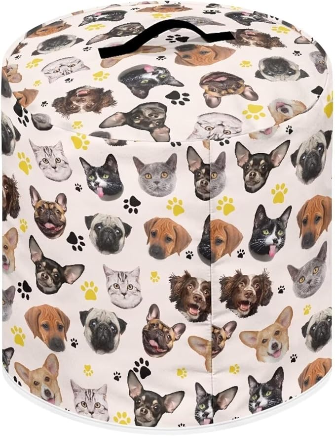 Cute Kitten Puppy Pressure Cooker Cover for 6 Quart Instant Pot Air Fryer Accessories Stain Storage Pockets Thanksgiving Holidays Decor Fryer Dust Covers