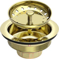 3-1/2 Inch Gold Kitchen Sink Drain Assembly Sink Drain Strainer with Stainless Steel Strainer Basket and Drain Stopper Replacement for Standard Kitchen Sink Drain, Stainless