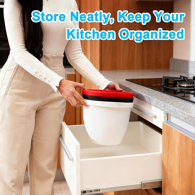 Silicone Bowl Insert Compatible with 5 Qt KitchenAid Tilt-Head Mixer, Food-Grade Non-Slip Bowl Liner, Dishwasher Safe & Easy to Clean Replacement Accessory (Black)