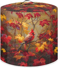 Xoenoiee Cardinal Bird Kitchen Appliance Dust Cover with Pockets, Maple Leaf Print Electric Pressure Cooker Cover Compatible with Crock Pot, Rice Cooker Covers Fall Decor, for 3 Qt Pot
