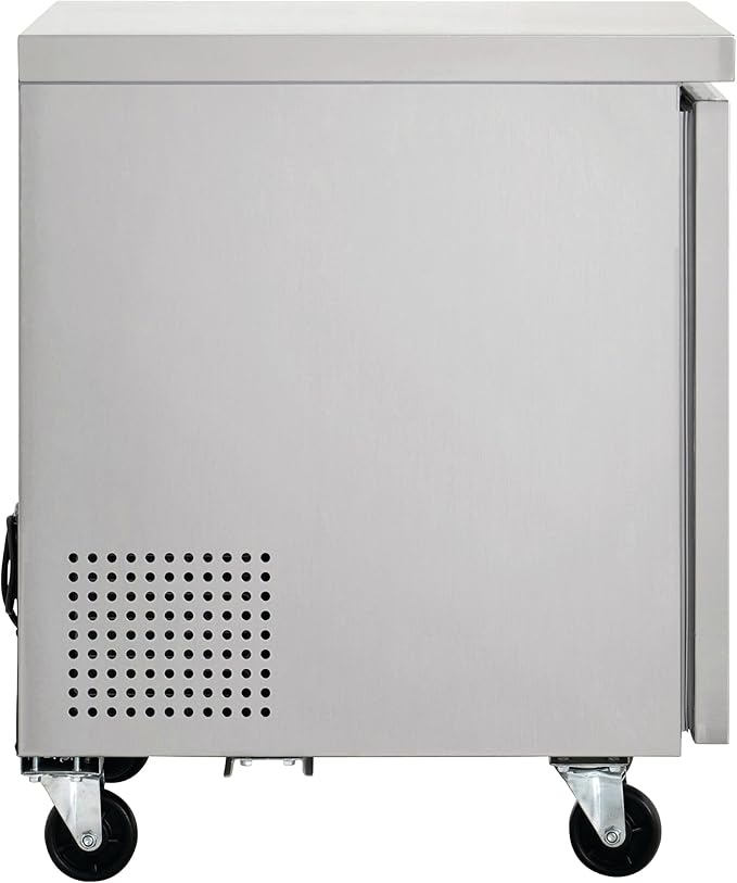 Kratos Commercial Undercounter Freezer, 1 Door 27" Wide All Stainless Steel Mobile Freezer for Restaurants, 5.5 Cubic Ft, 115V (67K-304)