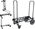 Rockville Rock Cart Pro 700 LB Capacity DJ Equipment Transport Roller Cart, Expandable Design, Smooth-Rolling Wheels, Folds Flat, for Mobile DJs and Event Professionals