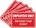 All Quality Classic Framed Employees Only Beyond This Point Wall or Door Sign | Easy to Install Business Signage - Medium (Red) 5 Pack