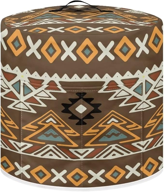 Southwestern Aztec Native American Tribal Geometric Pattern Kitchen Appliance Dust Cover 3 Quart Pressure Cooker Cover with Pockets for Electric Pressure Cooker Air Fryer Rice Cooker