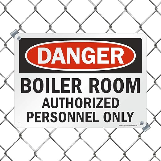 SmartSign "Danger - Boiler Room, Authorized Personnel Only" Sign | 10" x 14" Plastic