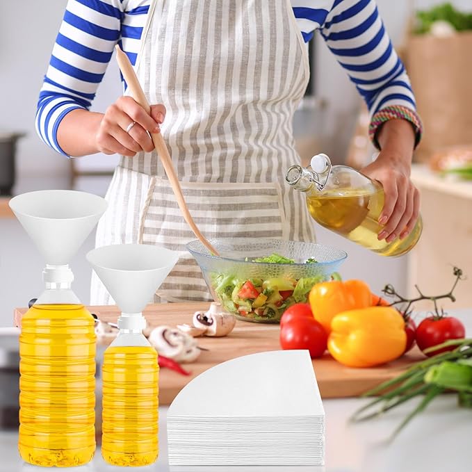 NACHLYNN 20pcs Deep Fryer Oil Filter 4.5 Inch Non Woven Maple Syrup Filter Cones Cooking Oil Filters for Restaurant Kitchen Cafe Hotel