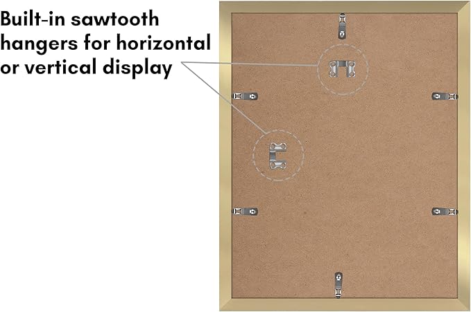 Americanflat 11x14 Picture Frame with Polished Plexiglass - Set of 5 - Use as 8x10 Frame with Mat or Display 11x14 Photo Without Mat - Galleria Collection - Picture Frames for Wall Display - Gold