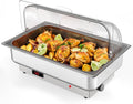 Chafing Dish Electric Buffet Set,9 QT Stainless Steel Food Servers and Warmers with Temperature Control for Wedding and Parties