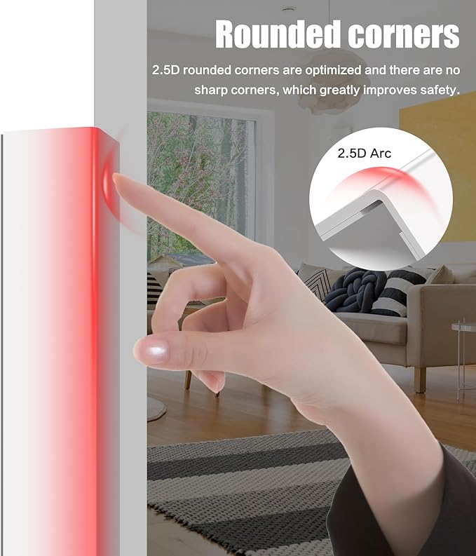 ‎Frychee Wall Corner Protector, Walls Edge Protector，Self-Adhesive Wall Corner Guards,PVC Double Side Edge Protector， Furniture Stairs Guard (2, 2.5x150cm/0.98x59.1in)