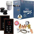 SteamSpa Executive 12 KW QuickStart ACU-Steam Bath Generator Package with Built-in Auto Drain in Oil Rubbed Bronze | Steam Generator Kit with Dual Control Panel Steamheads 240V | SS-EXT1200OB-A