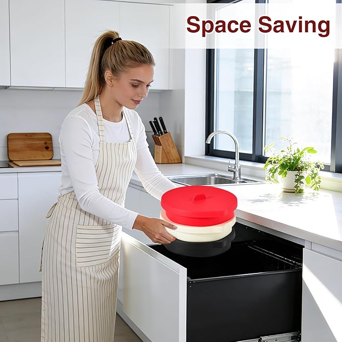 Silicone Bowl Liners for Kitchen,Silicone Liners Mixer for 5 Qt Tilt-Head KitchenAid Mixers,Mixer Bowl Accessories and Attachments with Lids,Red