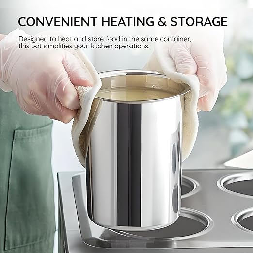 OCS Parts 2 Quart Bain Marie Pot | 6-3/4" x 4-3/8" Stainless Steel Pot for Warm or Cold Food, Sauces, Soups, or Organizing Cooking Utensils