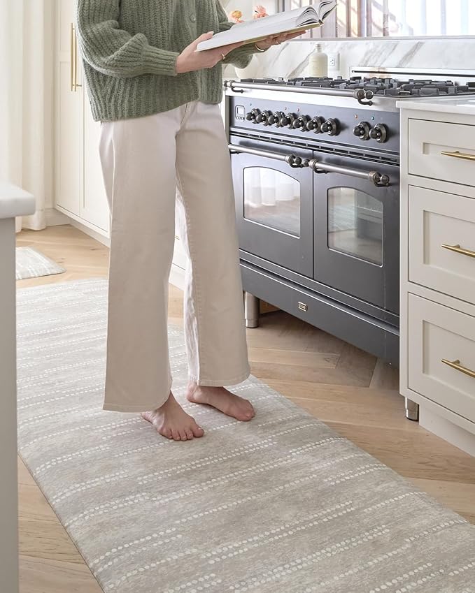 House of Noa Nama Standing Mat – Anti-Fatigue Cushioned Kitchen Mats for Floor | Ergonomic Bounce-Back Foam Kitchen Mats | Anti-Fatigue Mats for Kitchen & Standing | Aspen Reed | 22"x72"
