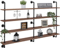 Floating Book Shelves for Wall 4 Tier 70 inch Bookshelf Industrial Pipe Shelving Shelves Bookcase Industrial Bookshelves Pipe Shelf Wood Wall Shelf for Living Room