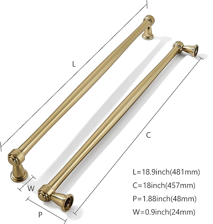khtumeware 1 Pack Appliance Pull 18 Inch(457mm) Champagne Bronze Cabinet Pulls Champagne Brass Kitchen Cabinet Handles Kitchen Cabinet Hardware for Cupboard Drawer Handles Dresser Pulls