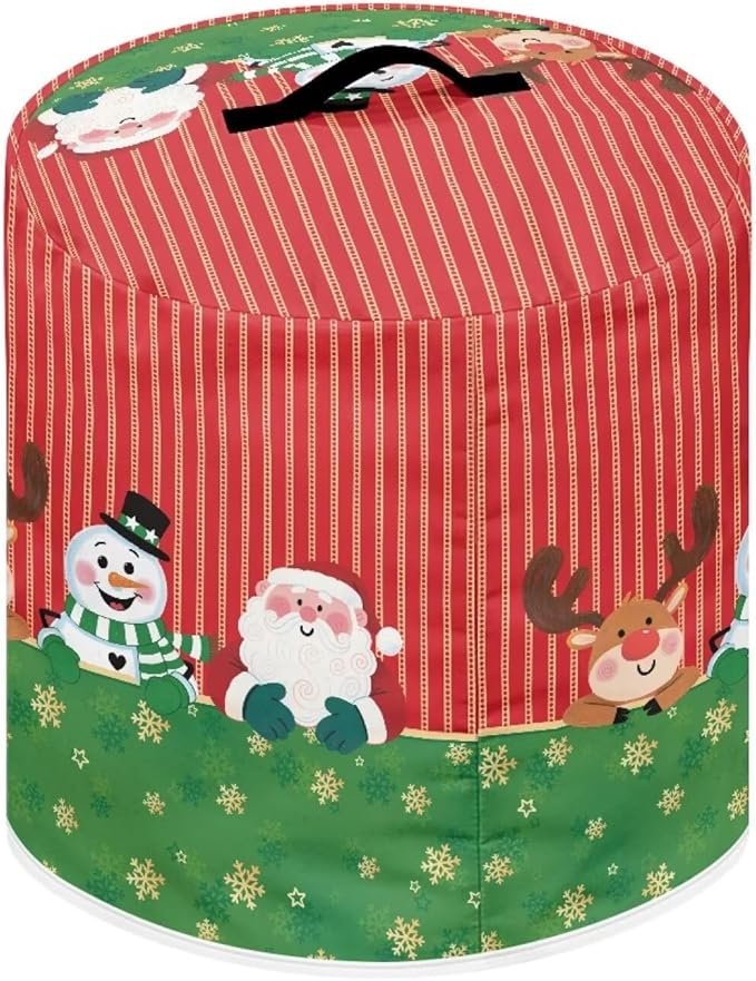 Christmas Decorative Kitchen Appliance Protector Dust Cover Universal Size 3 Quart Pressure Cooker/Air Fryer/Rice Cooker Dust Cover with Top Handle and Pocket