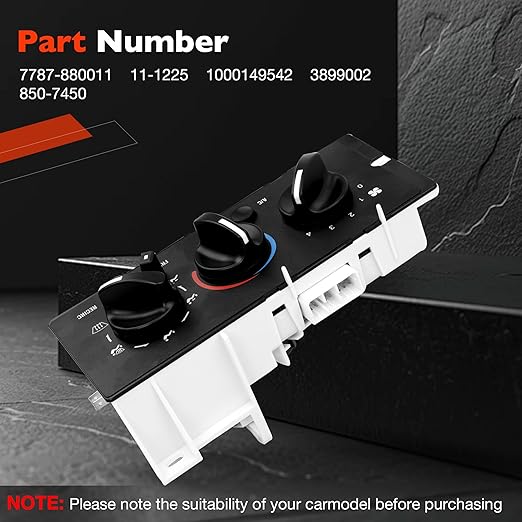 7787-880011 Front Climate Control Module A/C Heater Air Conditioning Panel, Compatible with 2001-2005 Mack Ch613 cv713 -Replace OE#: 11-1225, 1000149542, 3899002, 850-7450