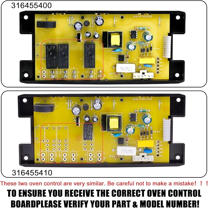 316455410 Range Oven Control Board for Electrolux Kenmore, Gas Range 7 Button Control Board Clock 5304518661 316222800