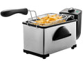 OVENTE Electric Deep Fryer 2 Liter Capacity, 1500 Watt Lid with Viewing Window and Odor Filter, Adjustable Temperature, Removable Frying Basket and Easy to Clean Stainless Steel Body, Silver FDM2201BR