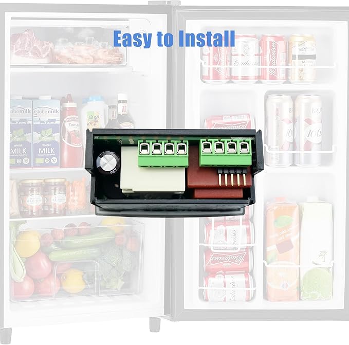 XR02CX-4N1F1 Dixell Temperature Controllers Refrigerator Digital Thermostat Controller for Fridges Freezers Heating Appliances 120V/50-60Hz with 1 NTC Probe