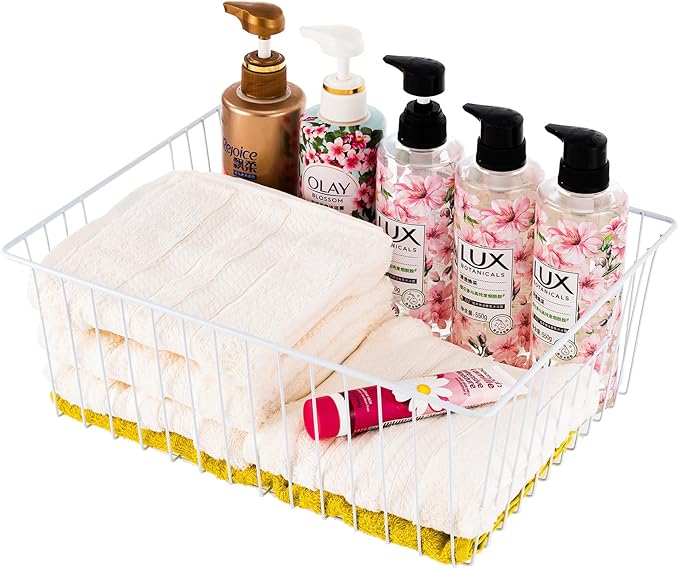 Upright Freezer Organizer Bins， Freezer Baskets for 16, 17, 21 cu.ft Standup Freezer, Wire Storage Baskets with Built-in Handles for Frozen Foods, Snacks, Vegetables, Fruits and More, Set of 6 , White