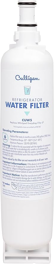 Culligan CUL600 Refrigerator Water Filter | Replacement for LG Water Filter (LT600P) | Replace Every 6 Months | Pack of 1