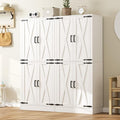 Unikito 71" Tall Kitchen Pantry Cabinet with Farmhouse Barn Doors and Storage Drawer, 8 Adjustable Shelves, Freestanding Cupboard for Dining Room, Living Room, Utility Room, White, 2 Pack