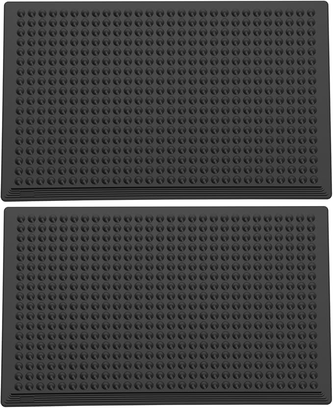 OrangeStar Anti-Fatigue Mat 36"x60" with Textured Nubs, 2-Pack Beveled Edge Kitchen Mat for Commercial Use, Non-Slip Rubber Flooring for Standing Desk, Restaurant, Bar, Black