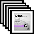 Americanflat 10x10 Picture Frame with Polished Plexiglass - Set of 5 - Use as 8x8 Frame with Mat or Display 10x10 Photo Without Mat - Galleria Collection - Square Frames for Tabletop or Wall - Black