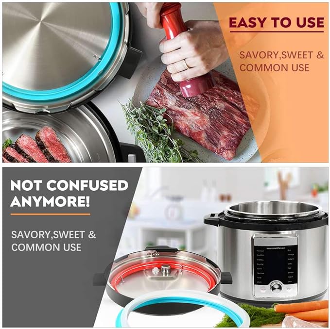 Silicone Sealing Ring 3-Pack for 5Qt, 6Qt Pressure Cookers - Dishwasher Safe Food-Grade Replacement Gasket Compatible with Instant Pot Duo, Lux, Duo Plus, Ultra, Viva Models.